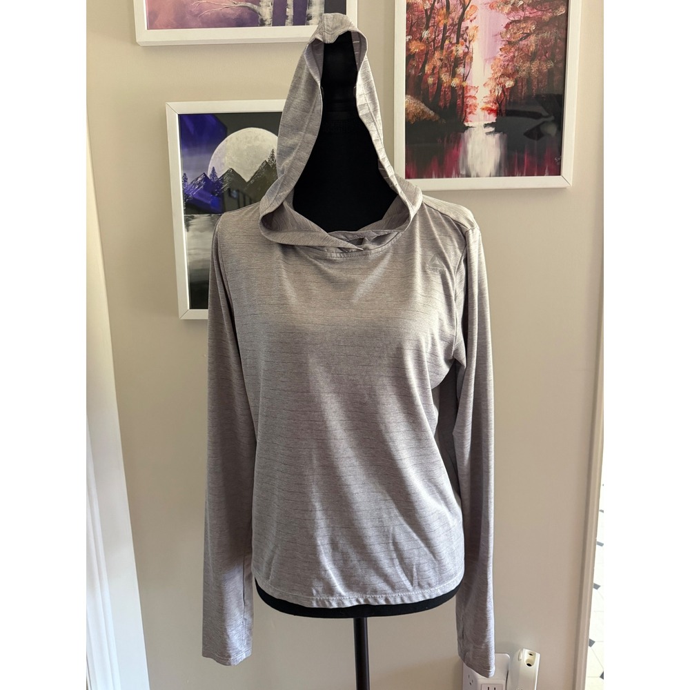 Reebok Women’s gray Heathered Lightweight Long Sleeve Activewear Hoodie S Medium